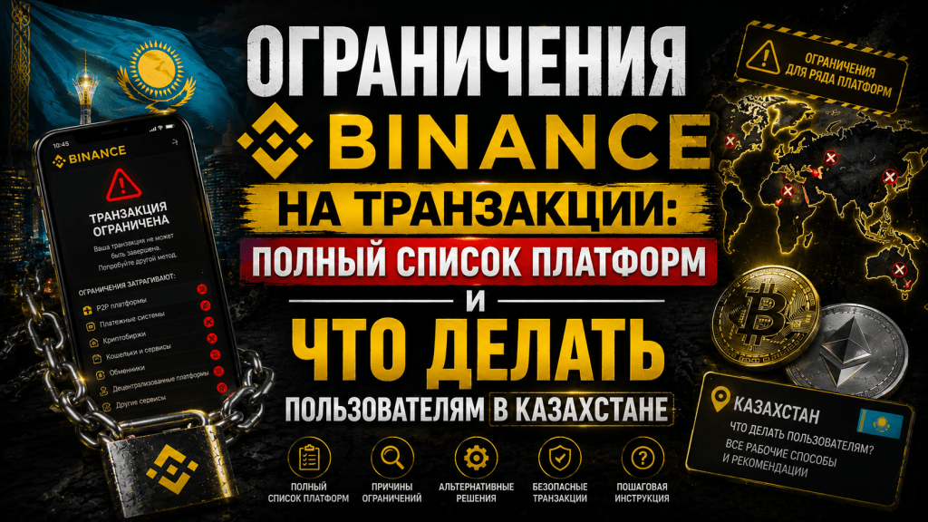 Binance ограничивает транзакции с криптоплатформами — что значит для казахстанцев