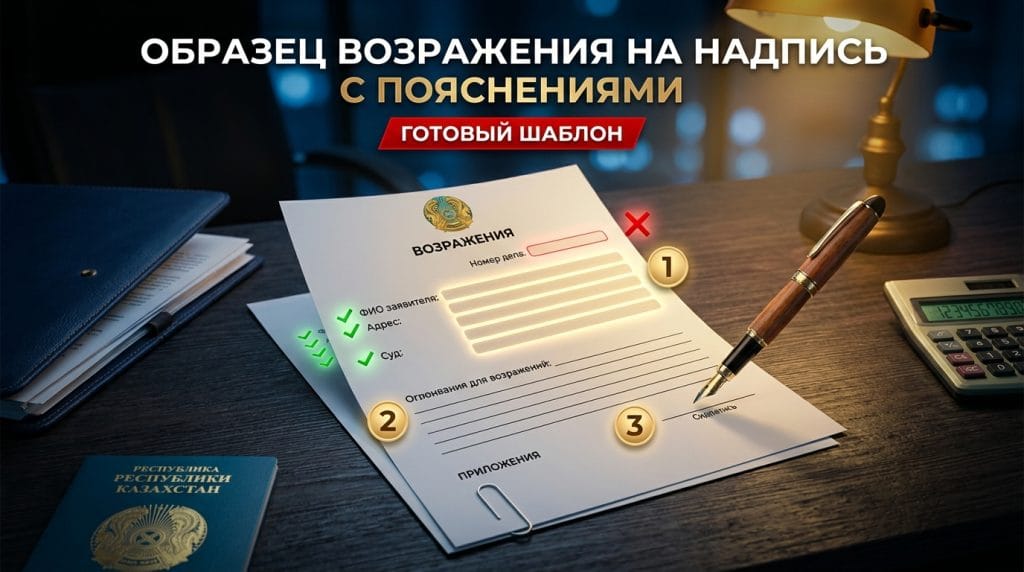 Образец возражения на исполнительную надпись нотариуса в РК