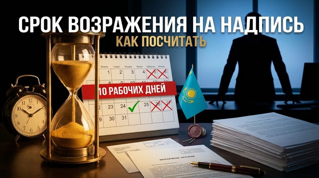 Сроки возражения на исполнительную надпись нотариуса в Республике Казахстан